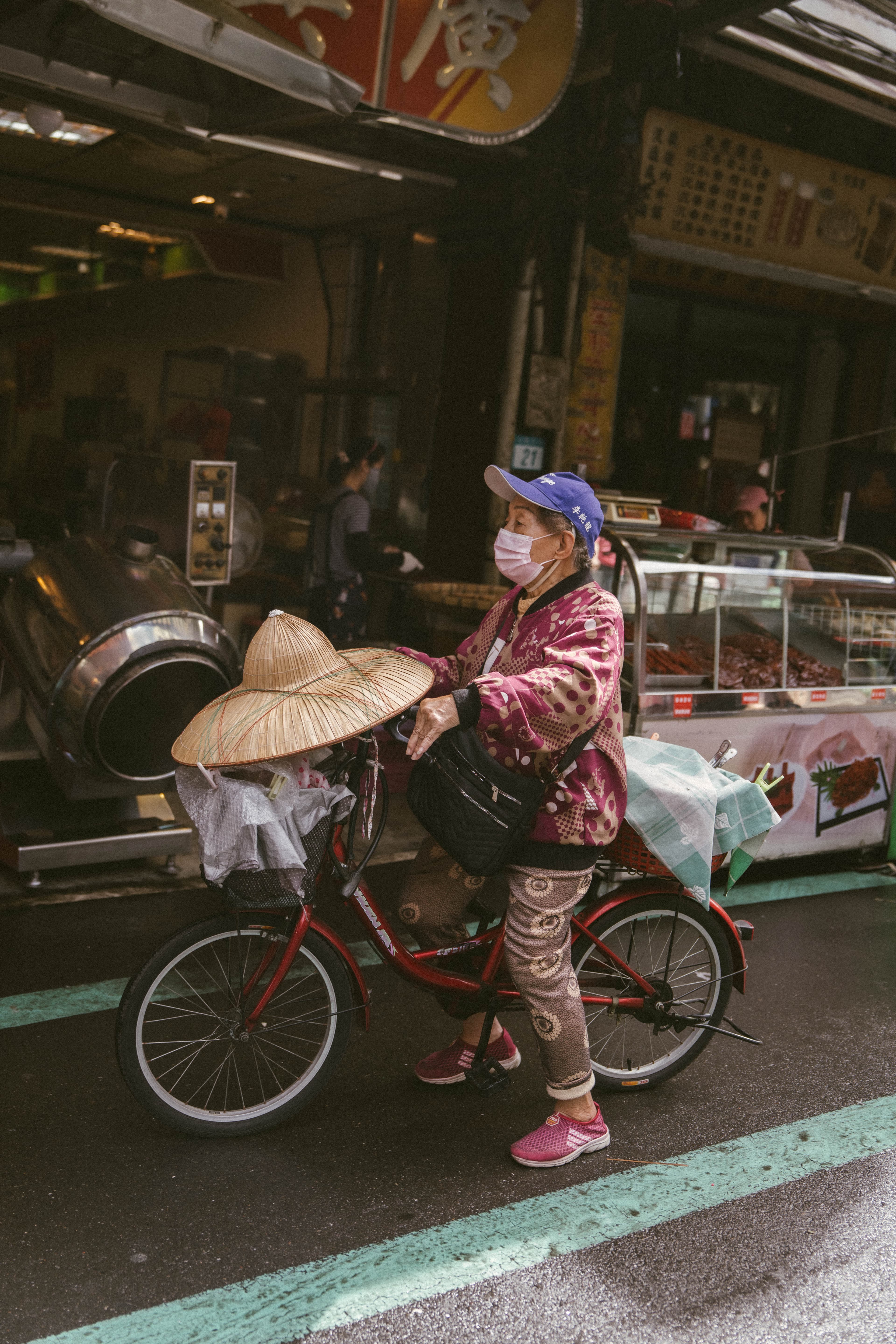 woman on bicycle